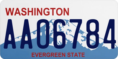 WA license plate AAO6784