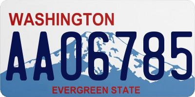 WA license plate AAO6785