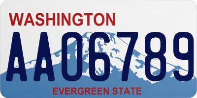 WA license plate AAO6789