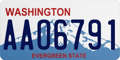 WA license plate AAO6791