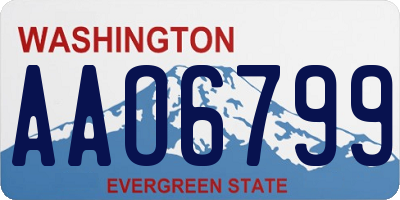 WA license plate AAO6799