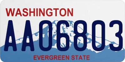 WA license plate AAO6803