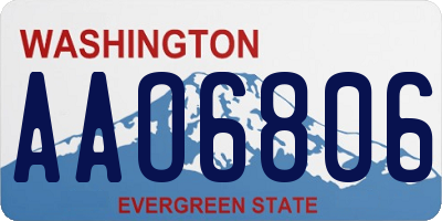WA license plate AAO6806