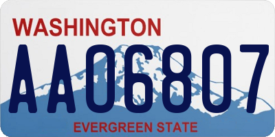 WA license plate AAO6807