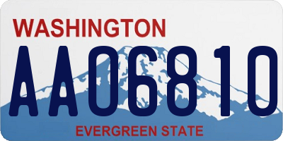 WA license plate AAO6810
