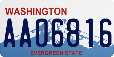 WA license plate AAO6816
