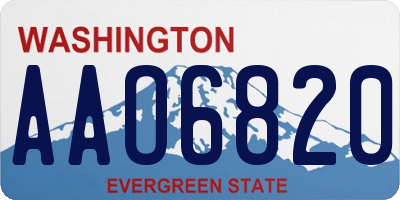 WA license plate AAO6820