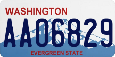 WA license plate AAO6829