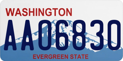 WA license plate AAO6830