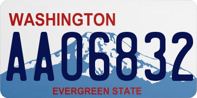 WA license plate AAO6832