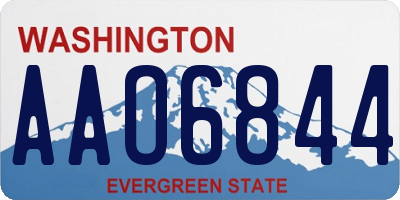 WA license plate AAO6844