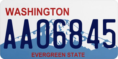 WA license plate AAO6845