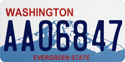 WA license plate AAO6847