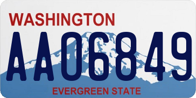 WA license plate AAO6849