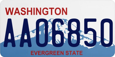 WA license plate AAO6850