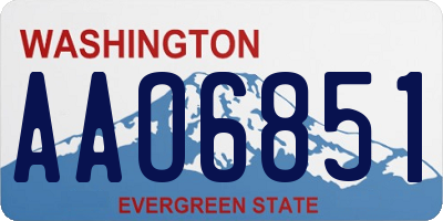 WA license plate AAO6851