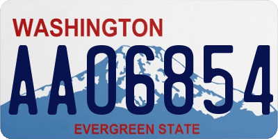 WA license plate AAO6854