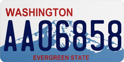 WA license plate AAO6858