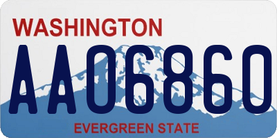 WA license plate AAO6860