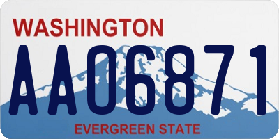 WA license plate AAO6871
