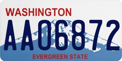 WA license plate AAO6872