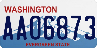 WA license plate AAO6873
