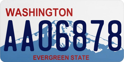 WA license plate AAO6878
