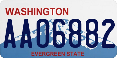WA license plate AAO6882