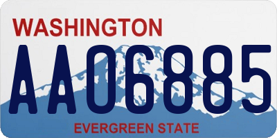 WA license plate AAO6885