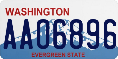 WA license plate AAO6896