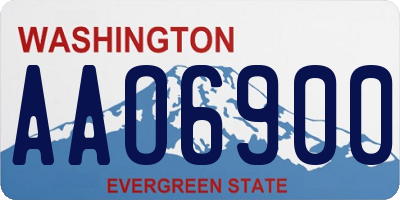 WA license plate AAO6900