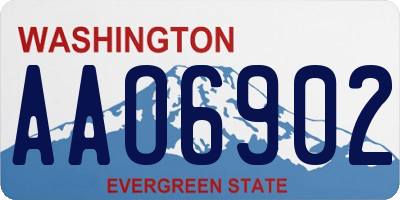 WA license plate AAO6902