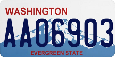 WA license plate AAO6903
