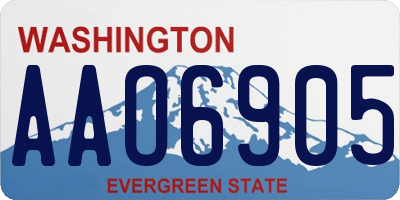 WA license plate AAO6905
