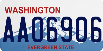 WA license plate AAO6906