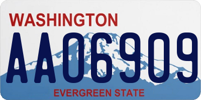 WA license plate AAO6909