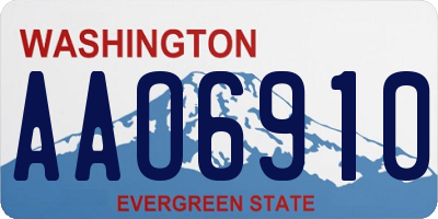 WA license plate AAO6910