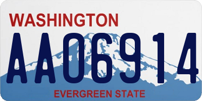 WA license plate AAO6914
