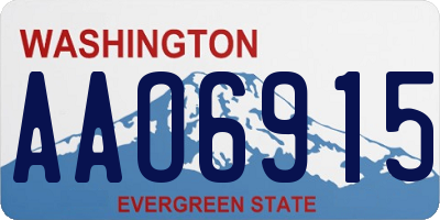 WA license plate AAO6915