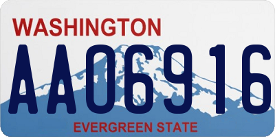 WA license plate AAO6916