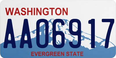 WA license plate AAO6917