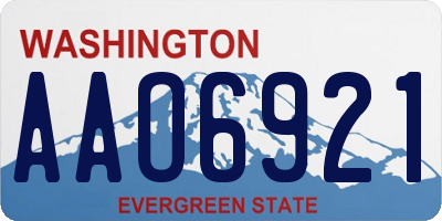 WA license plate AAO6921