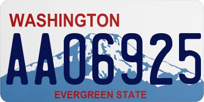 WA license plate AAO6925