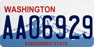 WA license plate AAO6929