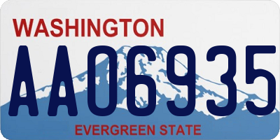 WA license plate AAO6935