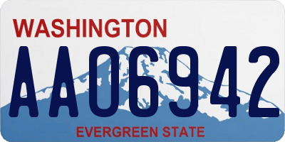WA license plate AAO6942
