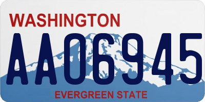 WA license plate AAO6945
