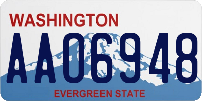 WA license plate AAO6948