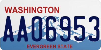 WA license plate AAO6953