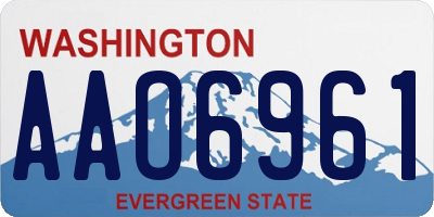 WA license plate AAO6961